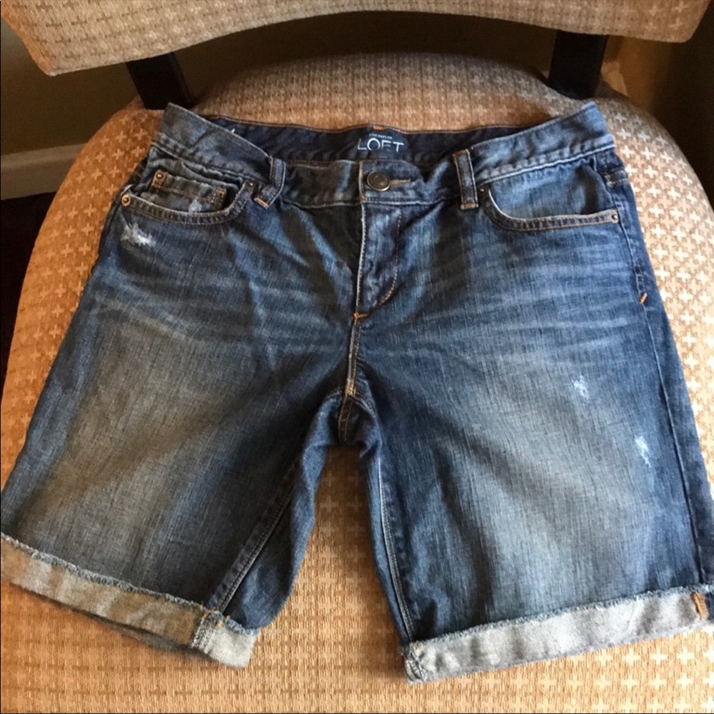 Loft distressed denim shorts
